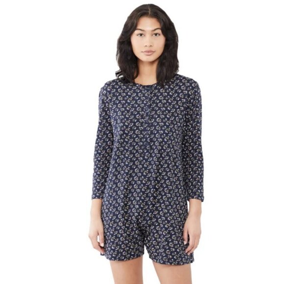 💕THE GREAT💕 The Henley Romper ~ Navy Apron Floral Size 4 Large NWT - Picture 9 of 16